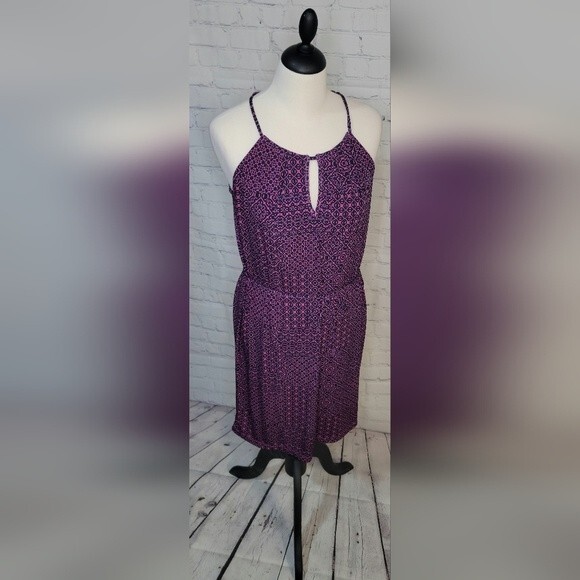 Banana Republic Knee Length Dress Size Sm Keyhole with Belt Stretchy - Picture 1 of 6